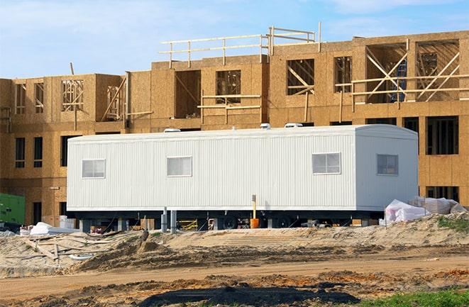 office trailers and equipment rental at a construction site in Jourdanton